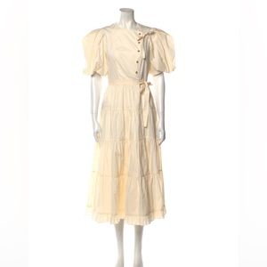 Ulla Johnson midi dress with puffed sleeves 
Off white